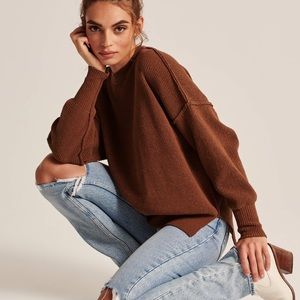 Abercrombie Oversized Chenille Sweater in Rust